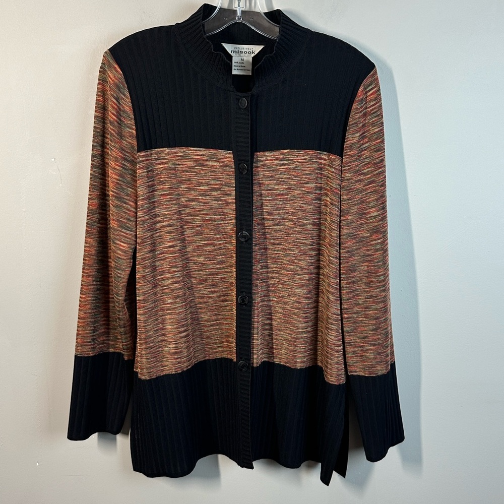 Misook Black‎ Knit Button Down Cardigan Size 14